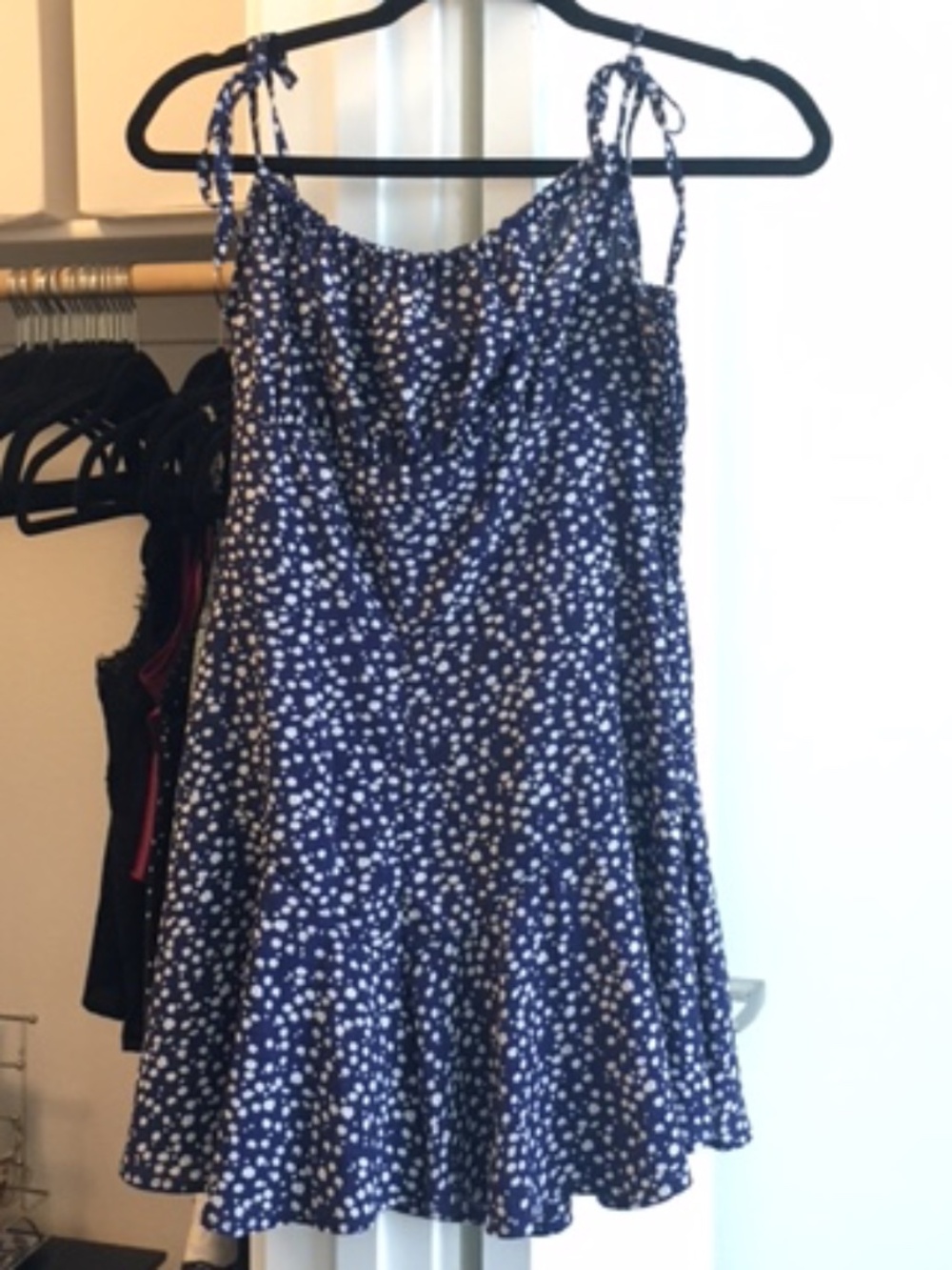 Navy Blue Floral Sundress Romper